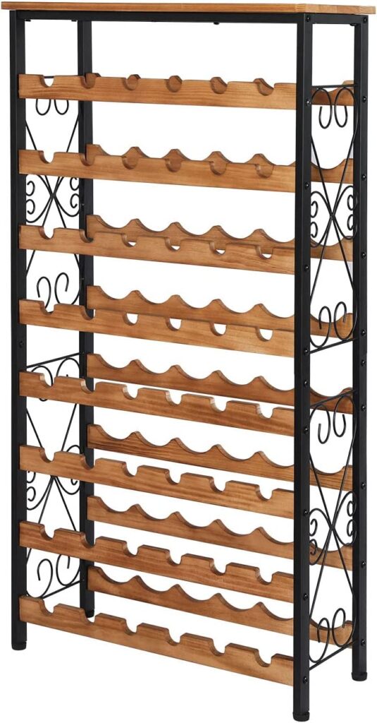 Freestanding metal wine rack