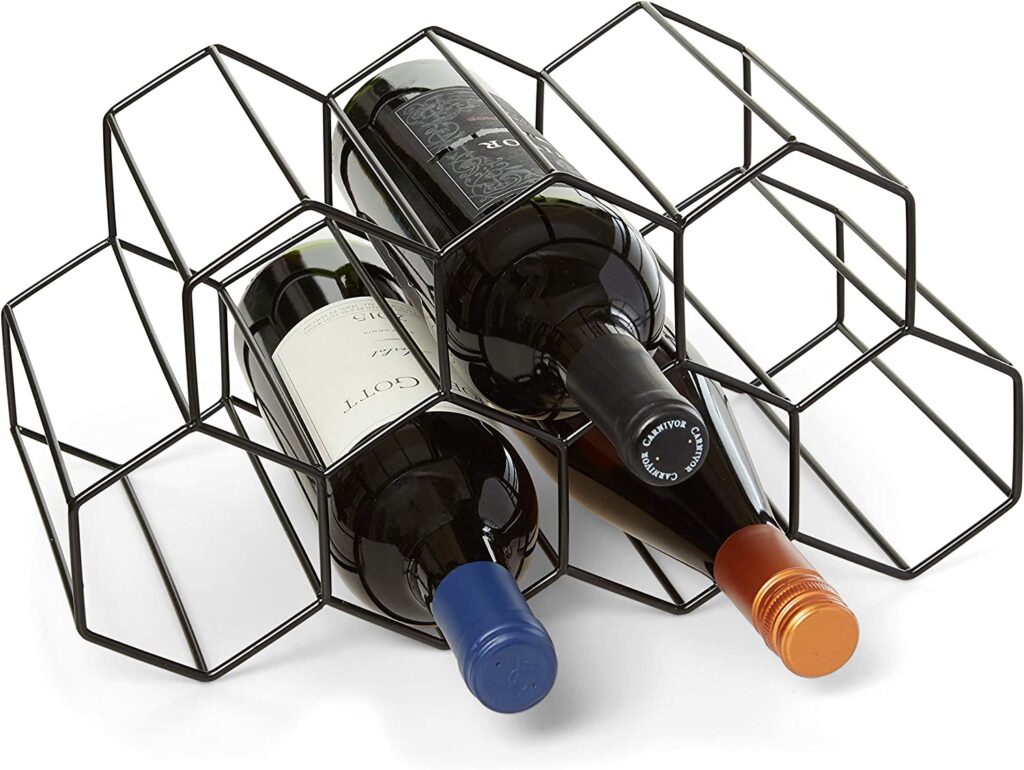 Black wine rack tabletop