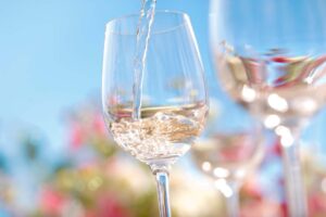 Chilled wine enjoyed outdoors