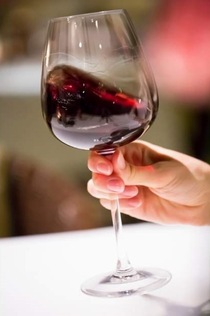 Showing how to do a red wine swirl in your glass